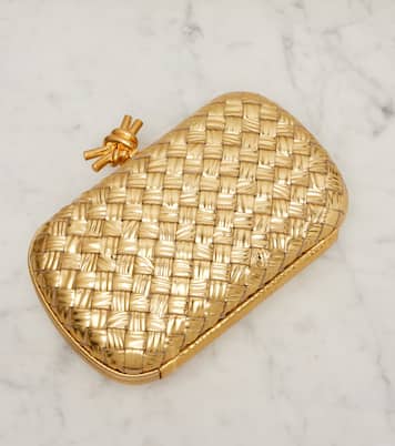 Knot Intreccio metallic leather clutch | Bottega Veneta