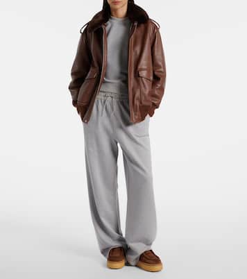 Shearling-trimmed suede desert boots | Prada
