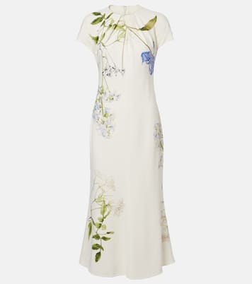 Floral midi dress | Monique Lhuillier