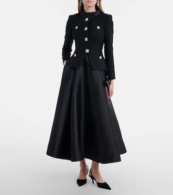 Bouclé taffeta midi dress | Self-Portrait