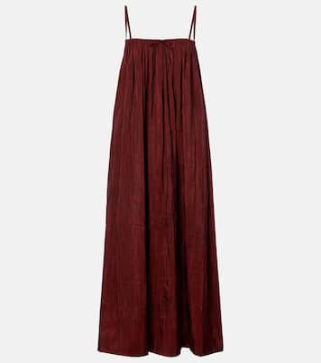 Gathered taffeta midi dress | Saint Laurent