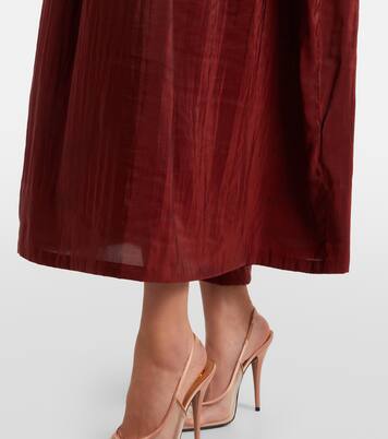 Gathered taffeta midi dress | Saint Laurent