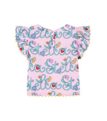 Logo ruffled cotton top | Stella McCartney Kids