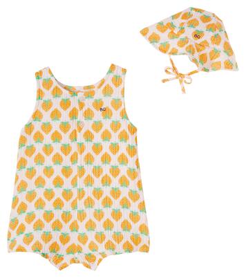 Baby Strawberry printed cotton bodysuit and hat | Bobo Choses