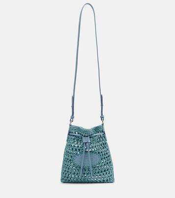 EBL Mini raffia-effect bucket bag | Tod's