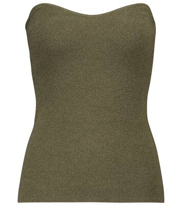 Tua ribbed-knit cotton-blend bustier | Nanushka
