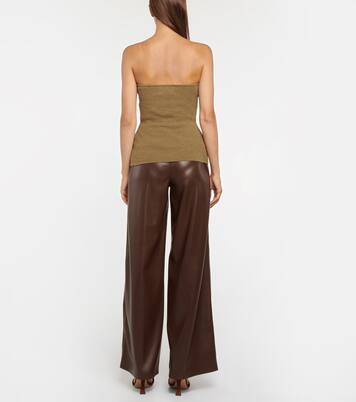 Tua ribbed-knit cotton-blend bustier | Nanushka