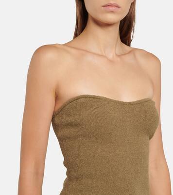 Tua ribbed-knit cotton-blend bustier | Nanushka