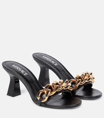 Mules Medusa en cuir à ornements | Versace