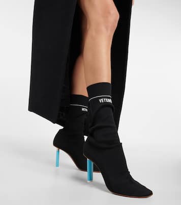 Logo knit ankle boots | Vetements