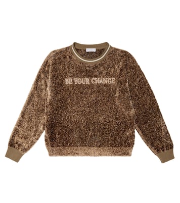 Embroidered chenille sweater | Brunello Cucinelli Kids