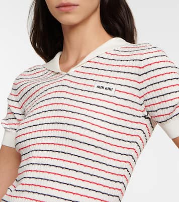 Pullover in cotone a righe | Miu Miu