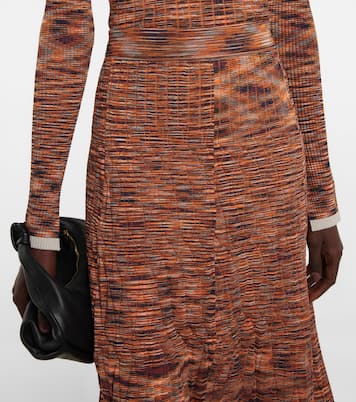 Space-dyed pleated knit midi skirt | Simkhai