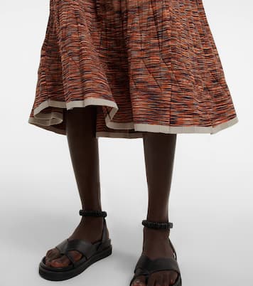 Space-dyed pleated knit midi skirt | Simkhai