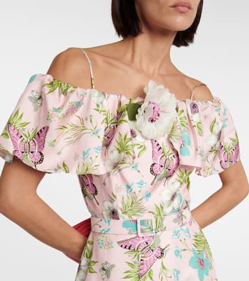 Floral silk twill midi dress | Rodarte