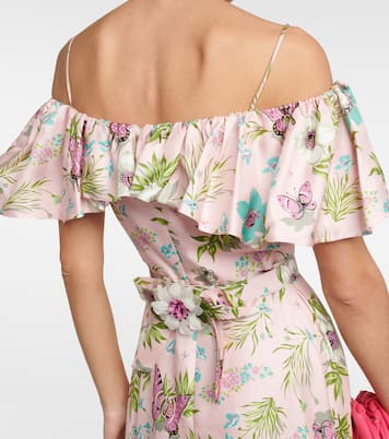 Floral silk twill midi dress | Rodarte