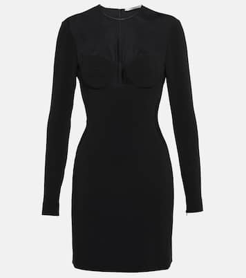 Vestido corto de crepé con malla | Stella McCartney
