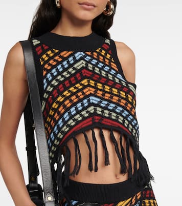 Crop top Nili de algodón con flecos | Dodo Bar Or
