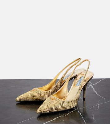 Pumps slingback con cristalli | Prada