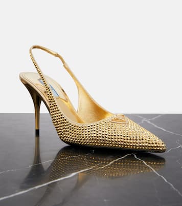 Pumps slingback con cristalli | Prada