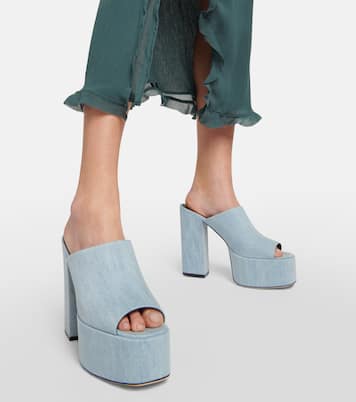 Sasha denim platform mules | Paris Texas