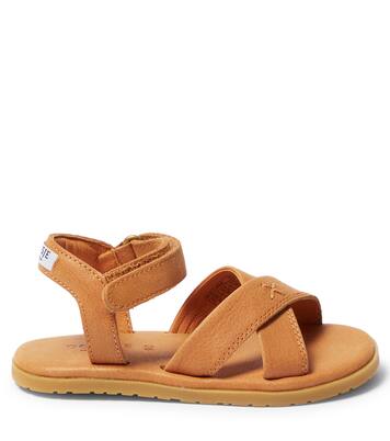 Crossover-strap leather sandals | Donsje
