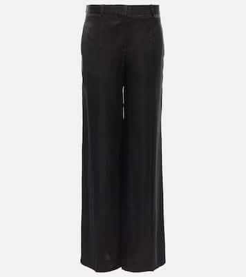 Pantalon droit Bany à taille basse en satin | The Row