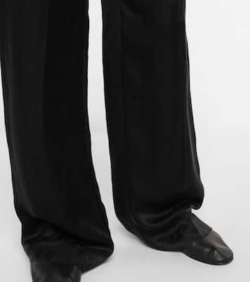 Pantalon droit Bany à taille basse en satin | The Row