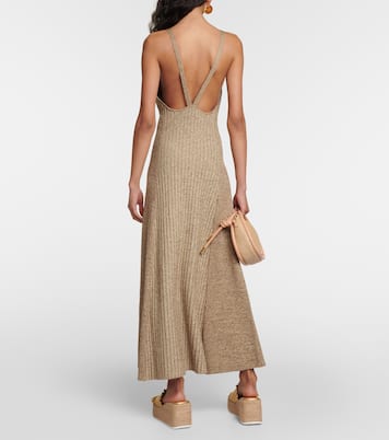 Abito midi in maglia a coste | Ganni