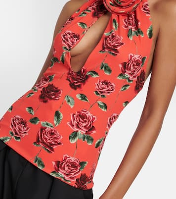 Top con aberturas y apliques florales | Magda Butrym