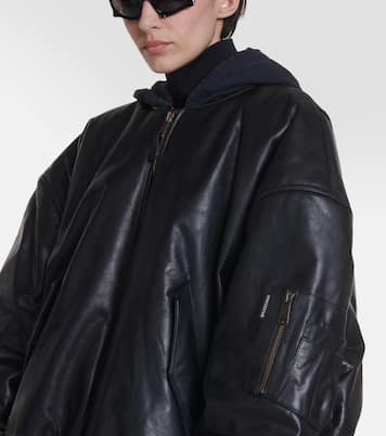 Oversize-Bomberjacke aus Leder | Balenciaga