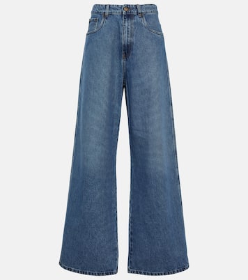Jeans a gamba larga e vita alta | Miu Miu