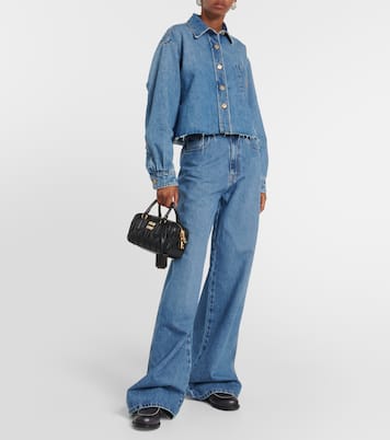 Jeans a gamba larga e vita alta | Miu Miu