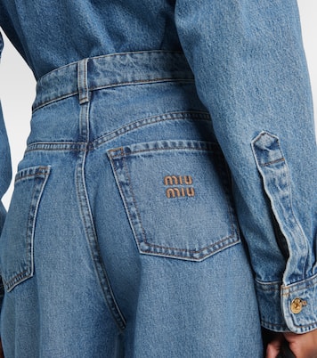 Jeans a gamba larga e vita alta | Miu Miu