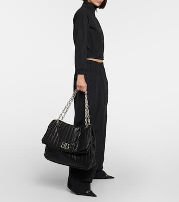 Monaco Large leather shoulder bag | Balenciaga