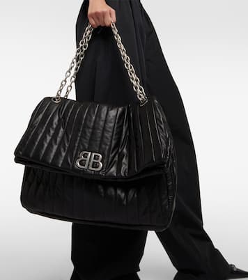 Monaco Large leather shoulder bag | Balenciaga