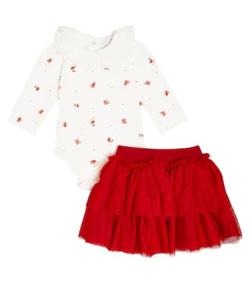 Baby - Abito in cotone e tulle | Monnalisa