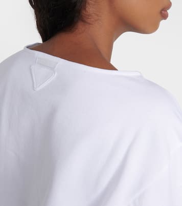 Top cropped in jersey di cotone | Prada