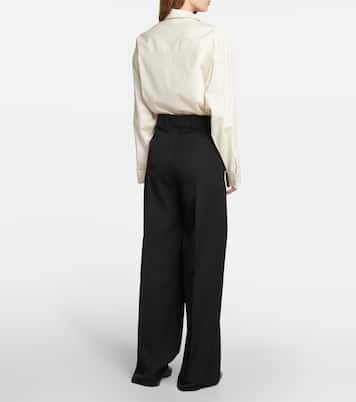 Roan high-rise wool wide-leg pants | The Row