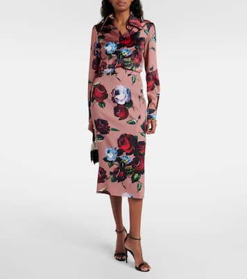 Gonna midi in charmeuse di misto seta | Dolce&Gabbana