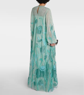 Abito lungo Yesenia in tulle con ricamo | Costarellos