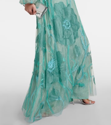 Abito lungo Yesenia in tulle con ricamo | Costarellos
