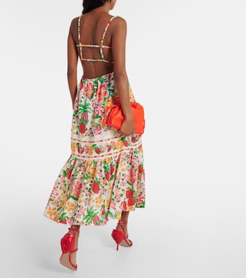 Vestido midi Floral Sketch de algodón | Farm Rio