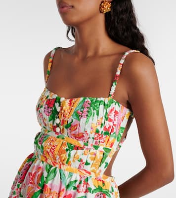 Vestido midi Floral Sketch de algodón | Farm Rio