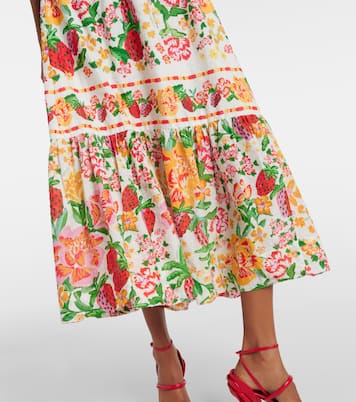 Vestido midi Floral Sketch de algodón | Farm Rio