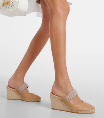 Sandali espadrillas Siena 70 in pelle con zeppa | Malone Souliers