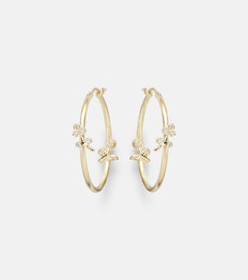 Orecchini a cerchio Lavender Medium in oro 18kt con diamanti | Ileana Makri