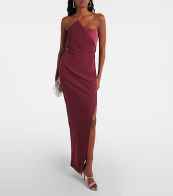Asymmetric satin crêpe gown | Roland Mouret