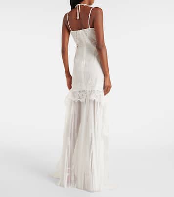 Bridal lace-trimmed taffeta and tulle gown | David Koma