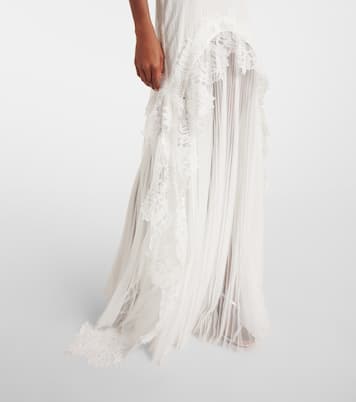 Bridal lace-trimmed taffeta and tulle gown | David Koma